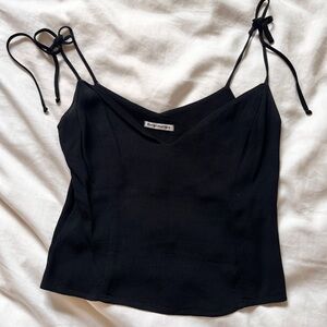 Reformation black top with tie straps. Size 2.  Perfect condition